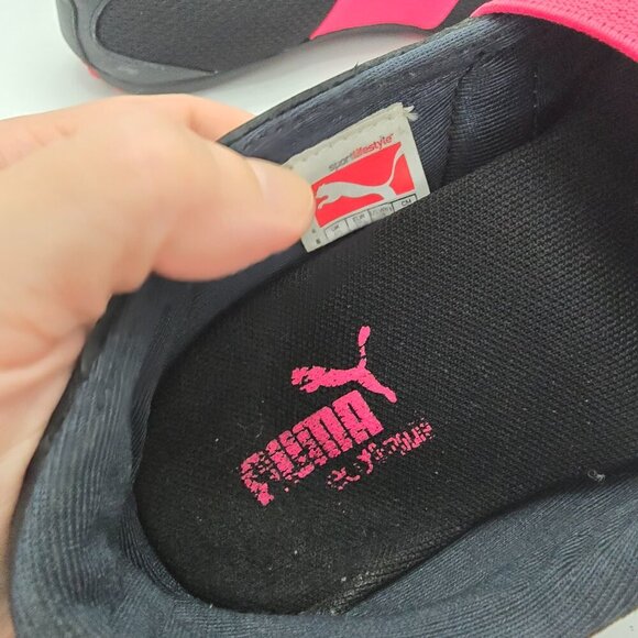 vintage Puma | black leather sporty balletcore sneakerina flats | WMS 7 - Picture 3 of 8